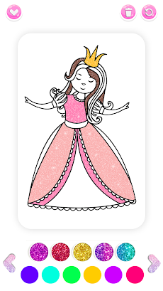Princess Glitter Coloring Bookのおすすめ画像5