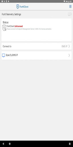 Screenshot of FortiClient