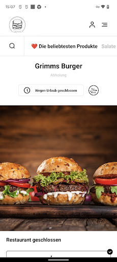Android application Grimms Burger screenshort