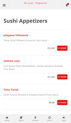 Blu Sushi Ridgewood Ordering Screen 3