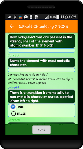Chemistry X ICSE QShelf Screen 3