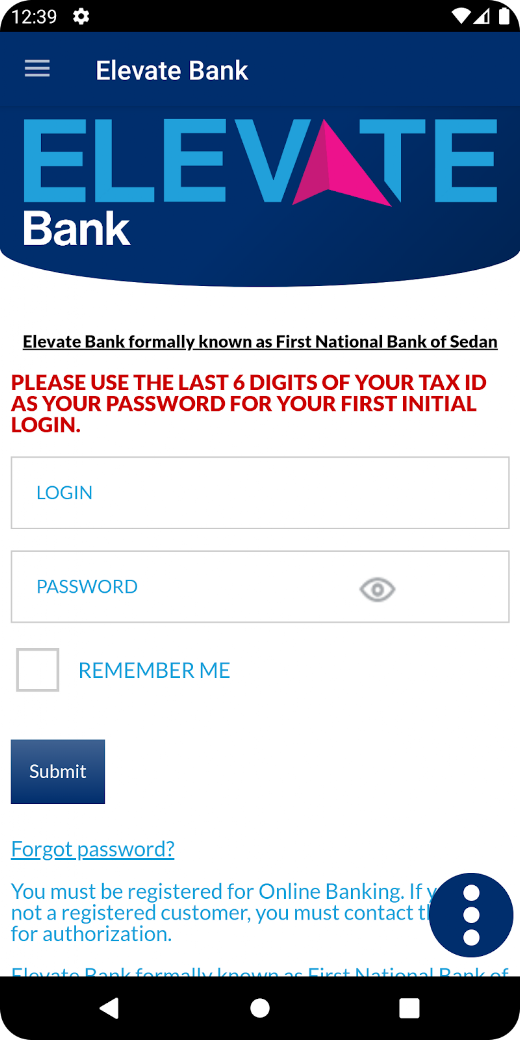 Android application Elevate Bank screenshot