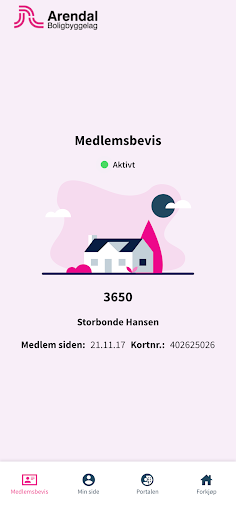 Android application Arendal Boligbyggelag screenshort