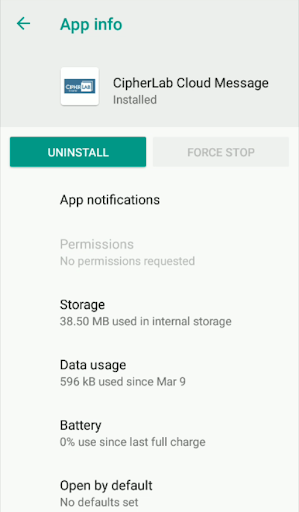 Android application CipherLab Cloud Message screenshort