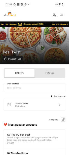 Vista previa de la aplicación