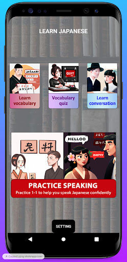 Android application Learn japanese for beginners screenshort