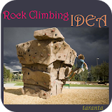 Rock wall climbing icon