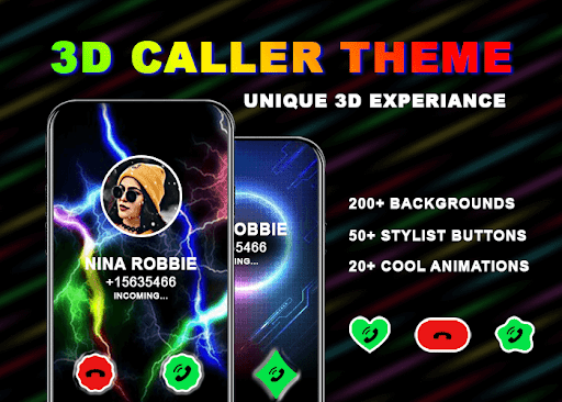 Android application 3D Call Screen & Caller theme screenshort