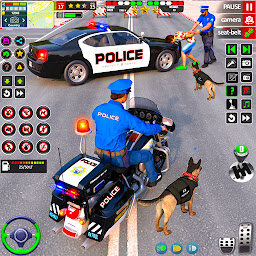 Image de l'icône police voiture au volant ville