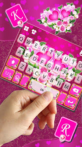 Captura 2 Pink Rose Flower Teclado android
