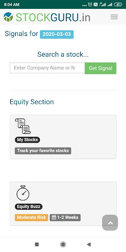 StockGuru - Trading Signals Screen 2