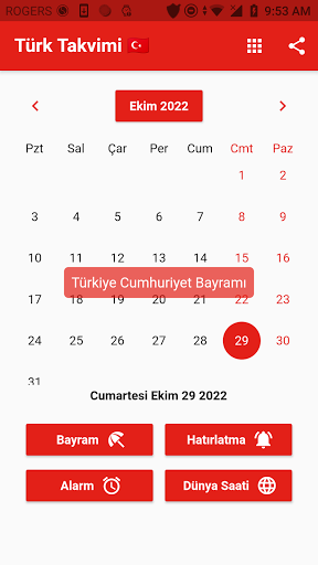 Android application Türk Takvimi - Bayram 2024 screenshort
