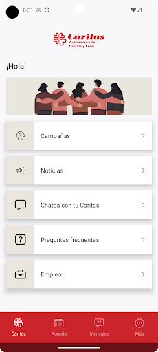 Android application Cáritas MAS Digital screenshort