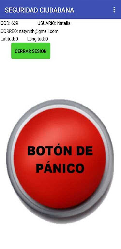 Android application TuPoint Pánico screenshort