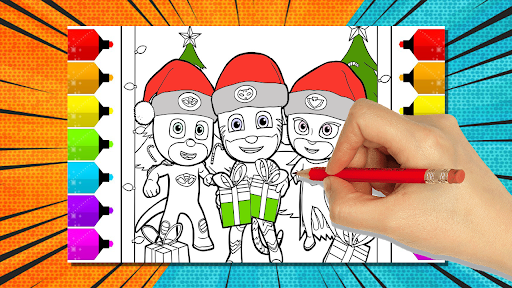 Pj Super heroes coloring mask game androidhappy screenshots 2