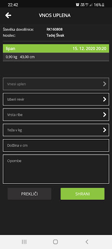 eLRD/eRD - ribiška dovolilnica Screen 3