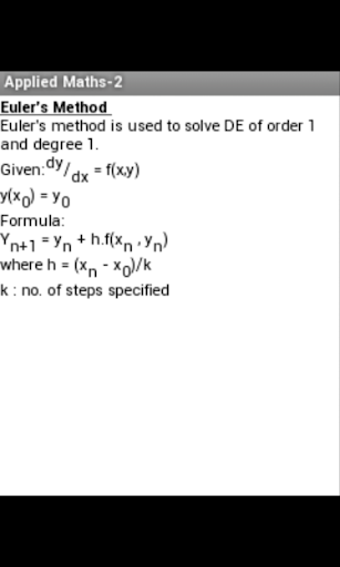 Android application Applied Maths-2 screenshort