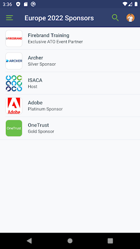 ISACA Events Screen 3