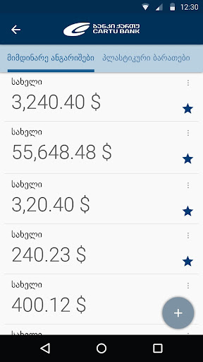Cartu Bank Mobile Screen 2