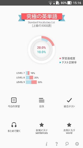 Android application 究極の英単語 [上級の3000語] SVL Vol.3 screenshort