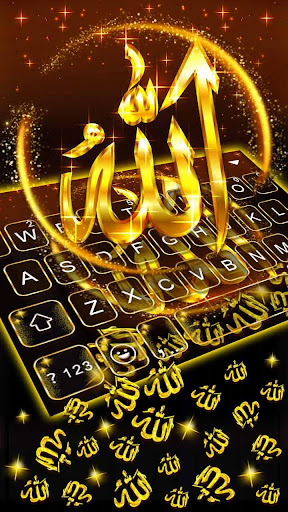 Android application Gold Allah 3D Gravity Keyboard screenshort