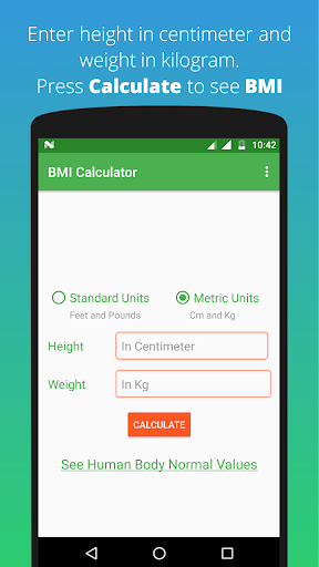 BMI Calculator Screen 2