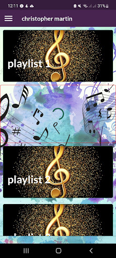 Android application christopher martin's songs screenshort