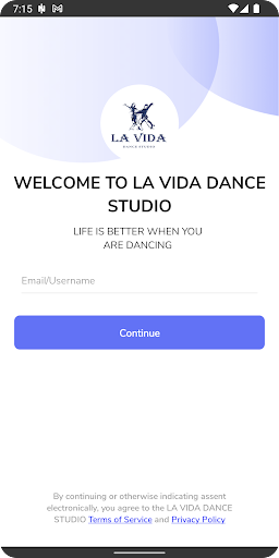 Android application LA VIDA DANCE STUDIO screenshort
