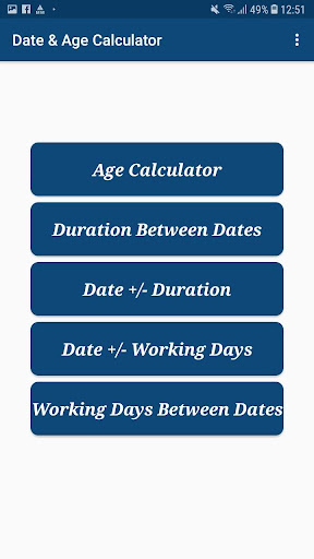 Age & Date Calculator Screen 2