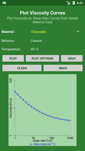 Rheology App Screen 2