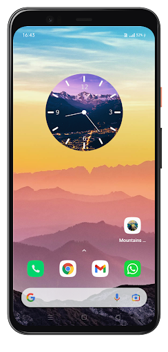 Mountains Clock Live Wallpaper