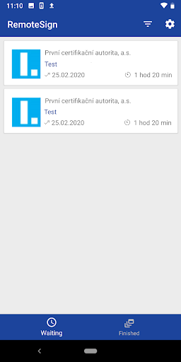 I.CA RemoteSign Screen 3