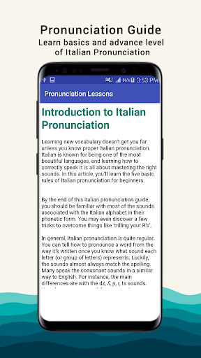 Italian Pronunciation Screen 3