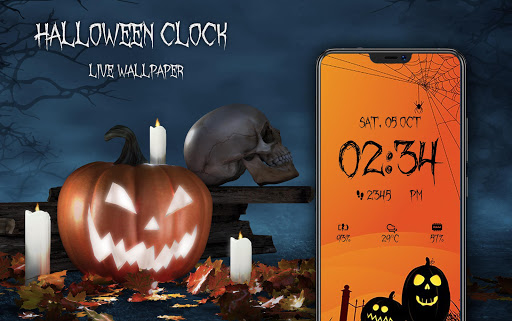 Halloween Spooky Digital Clock Screen 2