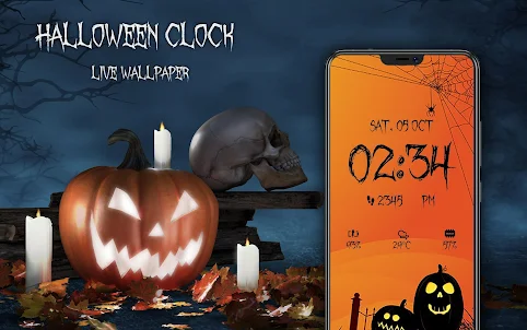 Halloween Spooky Digital Clock