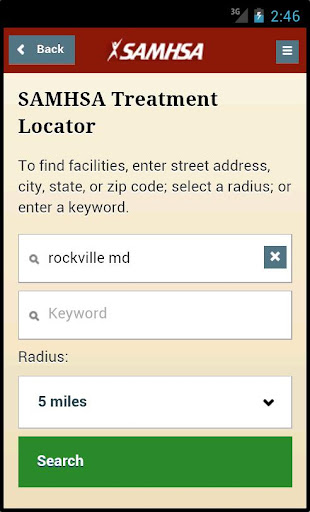 SAMHSA Disaster App Screen 2