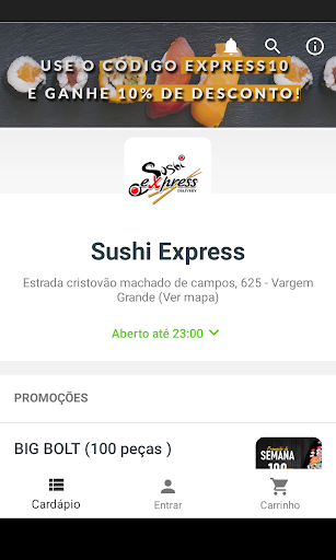 Android application Sushi Express screenshort