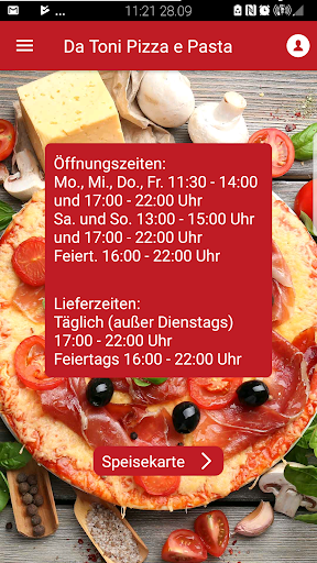 Android application Da Toni Pizza e Pasta screenshort