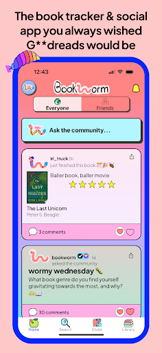 Android application Bookworm Reads screenshort