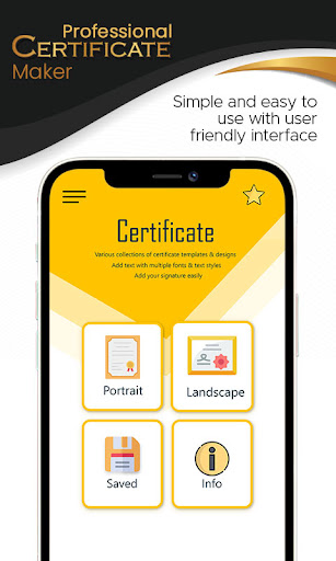 Android application Professional Certificate Maker screenshort