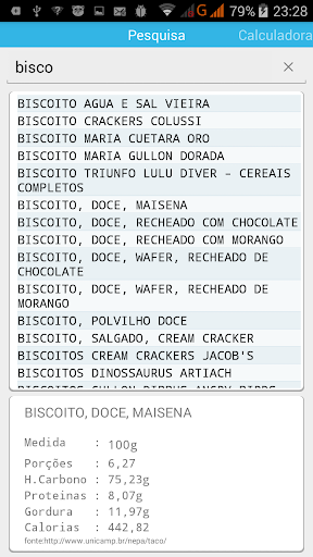 Diabetes Cálculo de Hidratos Screen 2