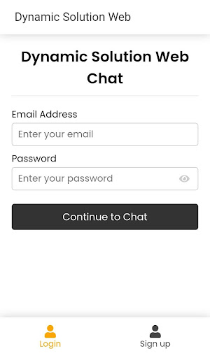 Android application Dynamic Solution Web Chat screenshort