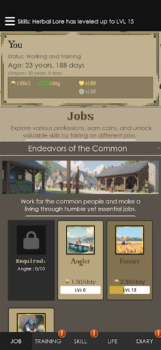 Android application Idle Reincarnator Demo screenshort
