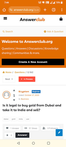 Android application Answerclub screenshort