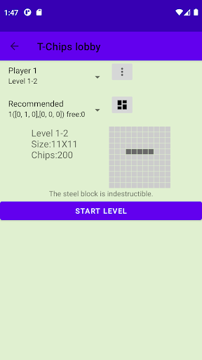 Android application T-chips screenshort