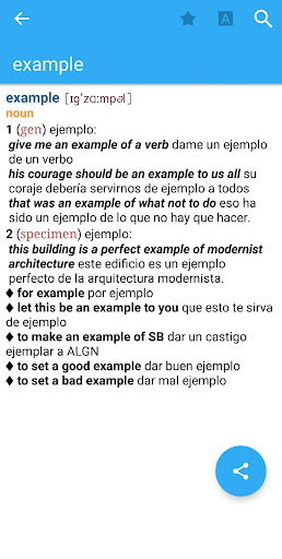 Android application English-Spanish Dictionary screenshort