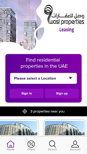 Android application wasl properties Leasing screenshort