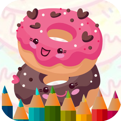sweet donut coloring game logo