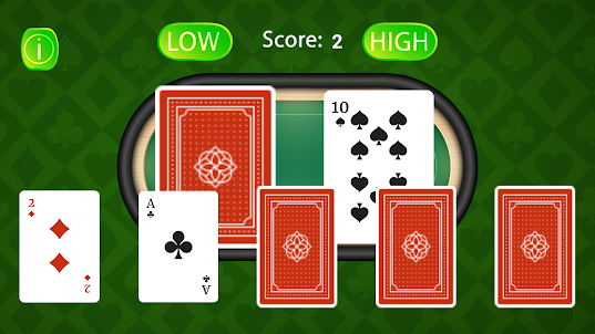 High or Low Card Guessing Game
