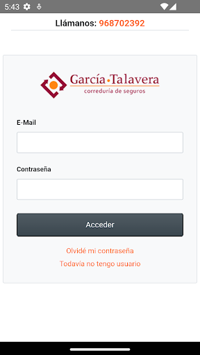 Android application GARCÍA - TALAVERA SEGUROS screenshort